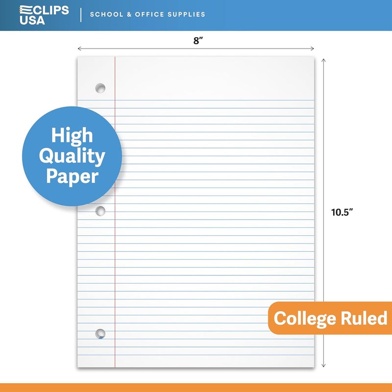 VEEBOOST Graph Paper Loose Leaf Paper College Ruled Notebook Paper College Ruled Lined Writing Filler Paper 10.5” x 8” 450 Sheets 150 Sheets Per Pack 60 gsm (3 Pack) - Image 3